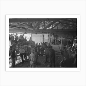 Auctioning A Horse At West Texas Stockyards, San Angelo, Texas By Russell Lee Art Print