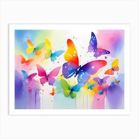 Colorful Butterflies 55 Art Print