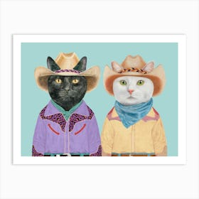 Cowboy Cats 10 Art Print