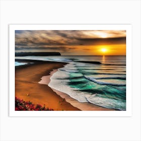 Sunset At The Beach 19 Art Print