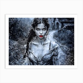 Woman In The Woods Art Print