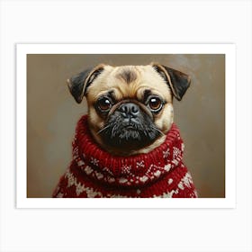 Holidays Pug 2 Art Print