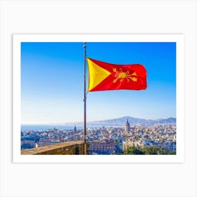 A Distinctively Spanish Arm Wrapped In The Vibrant Colors Of The National Ensign Of Red And Yellow (3) Art Print