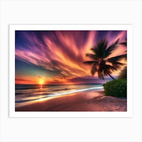 Sunset At The Beach 621 Art Print