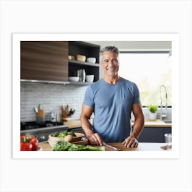 Healthy Man In Kitchen 6 Art Print