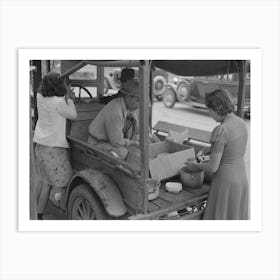 Mexican Lunch Wagon Serving Tortillas And Fried Beans To Workers In Pecan Shelling Plant, San Antonio, Texas By Art Print