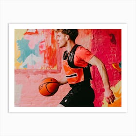 Basketball Player Dribbling 7 Art Print