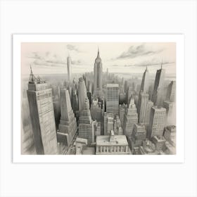 New York Drawing Watercolor 1 Art Print