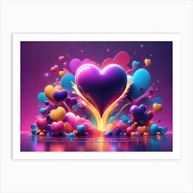 Colorful Heart Creative Art Print 35 Art Print