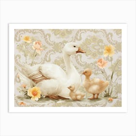 Swan Family Kids and Nursery Art Print