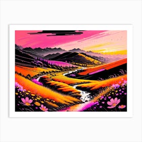 Sunset In The Valley Art Print