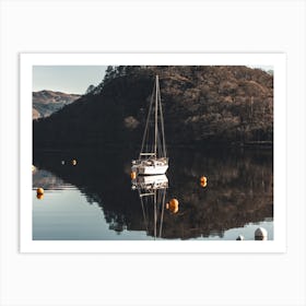 Sailboat On A Lake Art Print