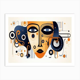 Abstract Woman'S Face Art Print