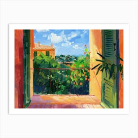 Mallorca From The Window View Painting 3 Art Print
