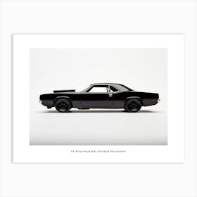Toy Car 71 Plymouth Road Runner Black Poster Art Print