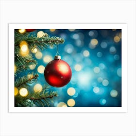 Christmas Tree Ball Background Holiday Merry Celebration Pine Ornament Glow Happy Design (17) Art Print