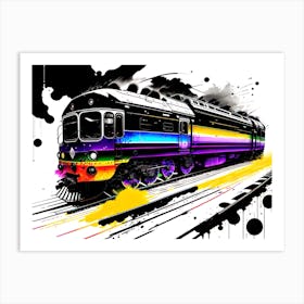 Train On The Tracks Art Print