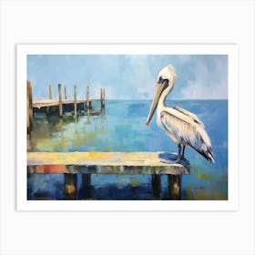 Pelican On Dock Art Print