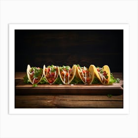 Tacos On A Wooden Board Art Print