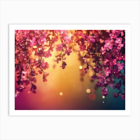 Elegant Colorful with Vibrant Flower Hanging Branches 3 Art Print