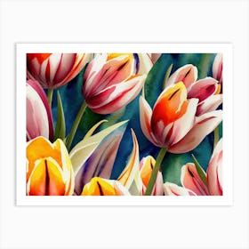 Watercolor Tulips Art Print