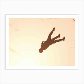 Silhouette Of A Man Jumping Art Print