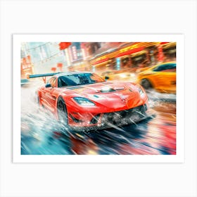 Fast car bokeh Art Print