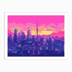 Seoul Skyline 2 Art Print