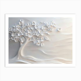 3d White Tree Artwork 1 Art Print