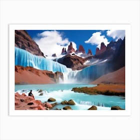 Waterfall In Chile Art Print