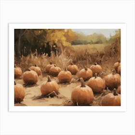 Pumpkins In The Field 5 Art Print