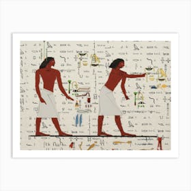 Egyptian Hieroglyphs Men Worker Slaves Retro Vintage Art Print