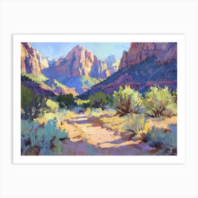 Western Sunset Landscapes Zion National Park Utah 2 Art Print