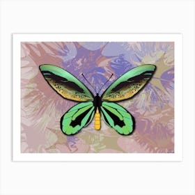 Mechanical Butterfly The Queen Alexandra S Birdwing Techno Ornithoptera Alexandrae On A Light Abstract Background Art Print