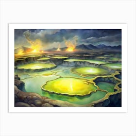 A Glowing Image Of The Danakil Depression S Neon S (1) Art Print