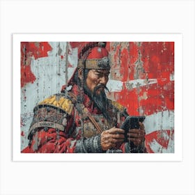 Genghis Khan's Urban Expedition: Conquest Meets Exploration Art Print