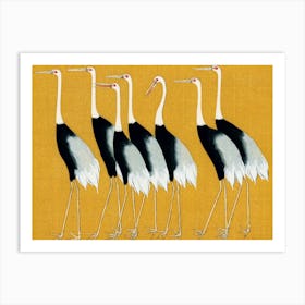 Japanese Ukiyo-E Cranes Art Print