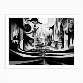 Enlightenment Abstract Black And White 6 Art Print