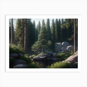 Tranquil Pine Forest Art Print