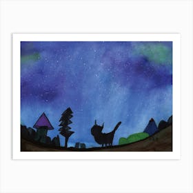 During The Night drawn by Little Artist O.D.R Art Print