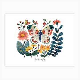 Little Floral Butterfly 3 Poster Art Print