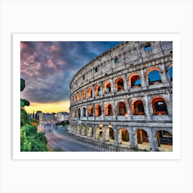 Sunset In Rome Art Print