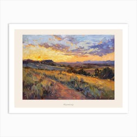 Western Sunset Landscapes Wyoming 1 Poster Art Print
