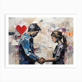 An Abstract Painting Capturing The Essence Of Conflicting Emotions Such As Love And Care Contrasted (2) Art Print