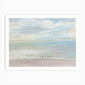 Vintage Painting Day At The Beach 1 Art Print