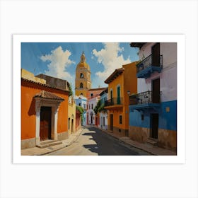 Street Scene In Colombia Art Art Print