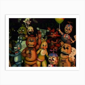 Five Nights at Freddy's Kaws Teddy Art Print