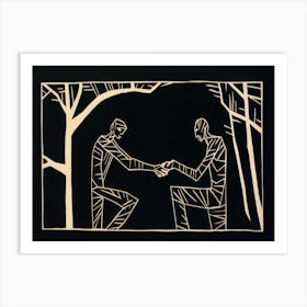 'Two People Shaking Hands' Art Print