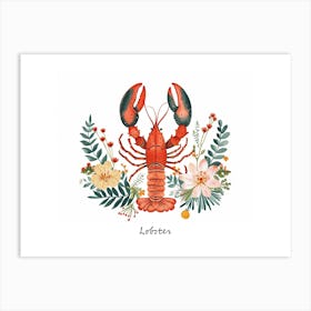Little Floral Lobster 2 Poster Art Print