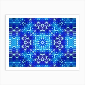 Blue Moonlight Pattern 1 Art Print